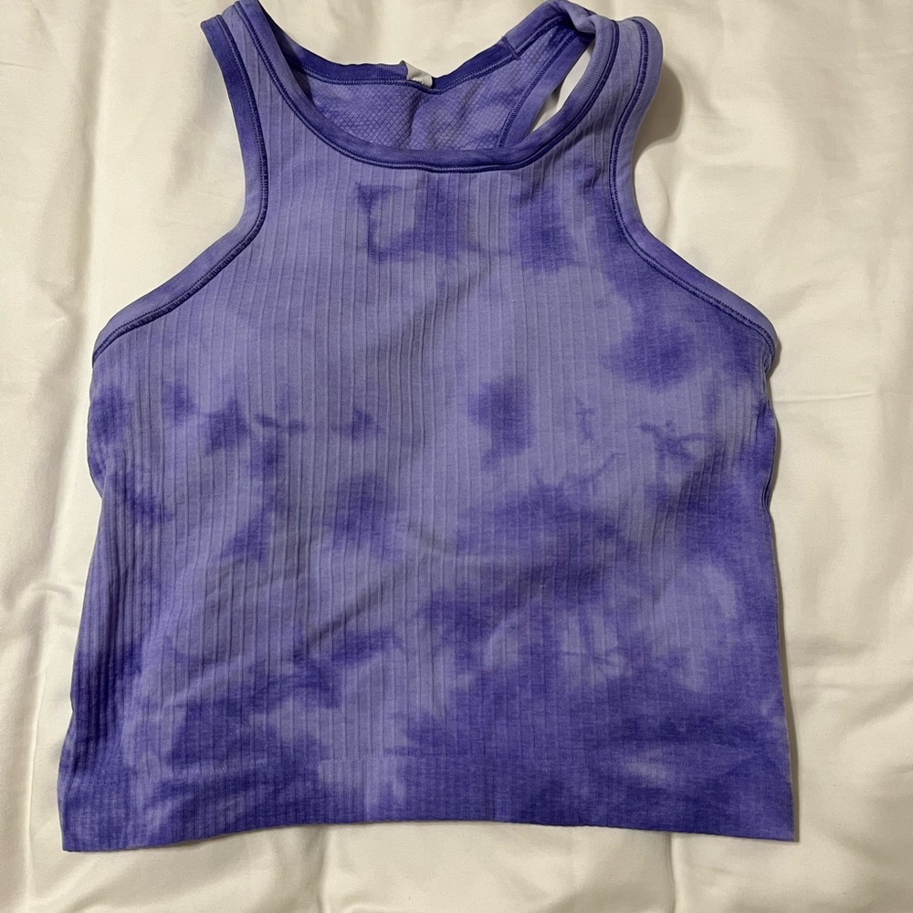 Lululemon Ebb to Street cropped Tie-Dye tank size 4